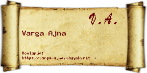Varga Ajna névjegykártya